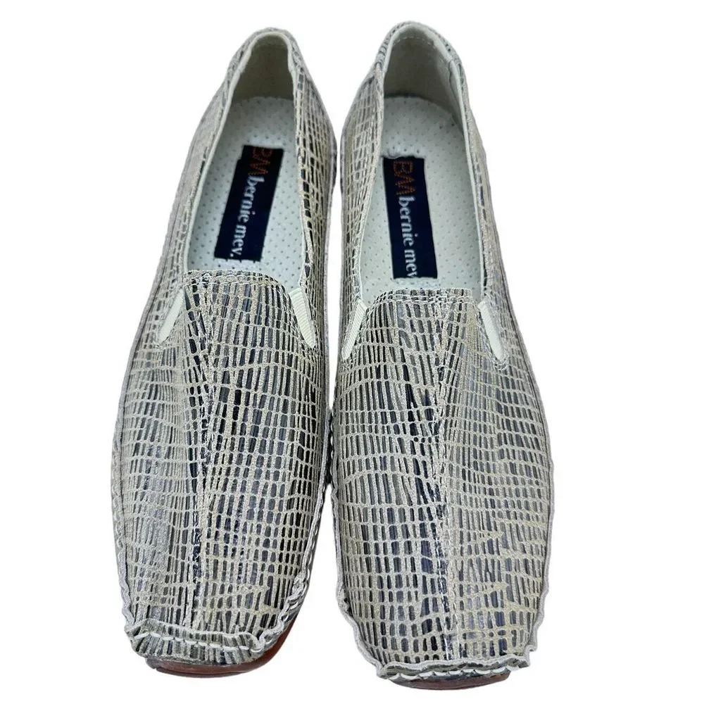 Bernie Mev Pam Women's‎ 8/39 Beige Print Driving Loafers Cushioned NWT $60 MSRP
